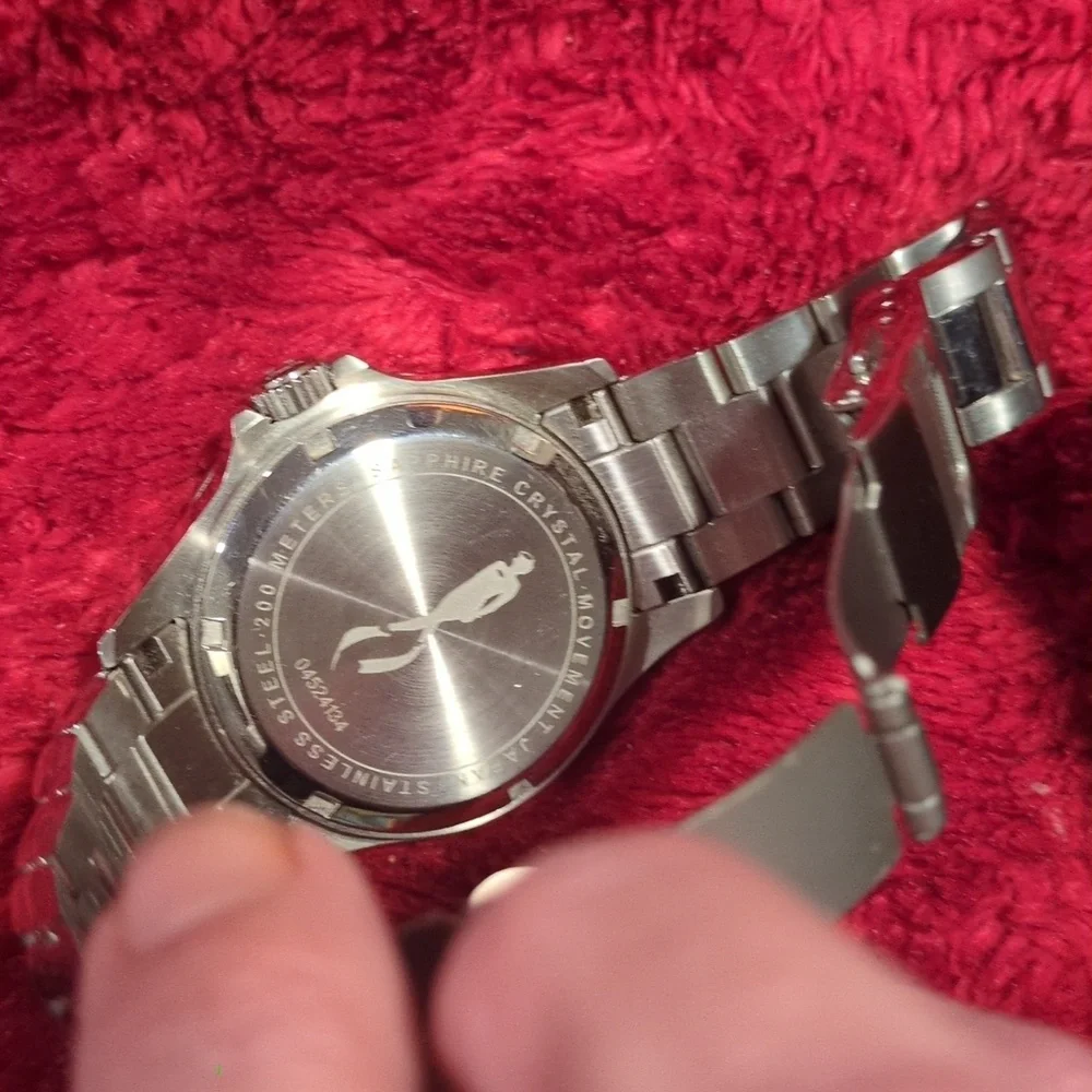 Men's Silver and Orange Watch - Picture 3 of 6